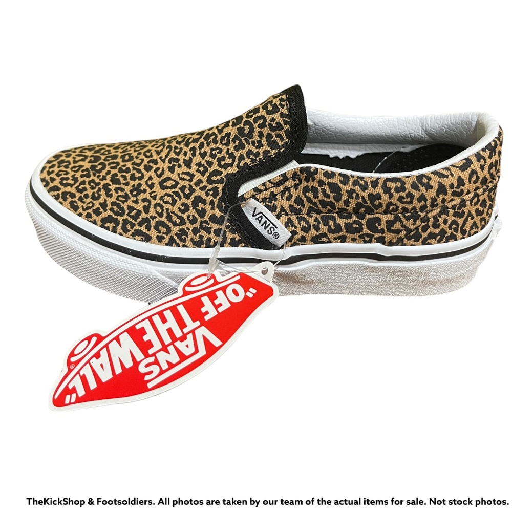 VANS CLASSIC SLIP ON LEOPARD BLACK VN0A4BUTYS51 YOUTH LITTLE KIDS SNEAKERS